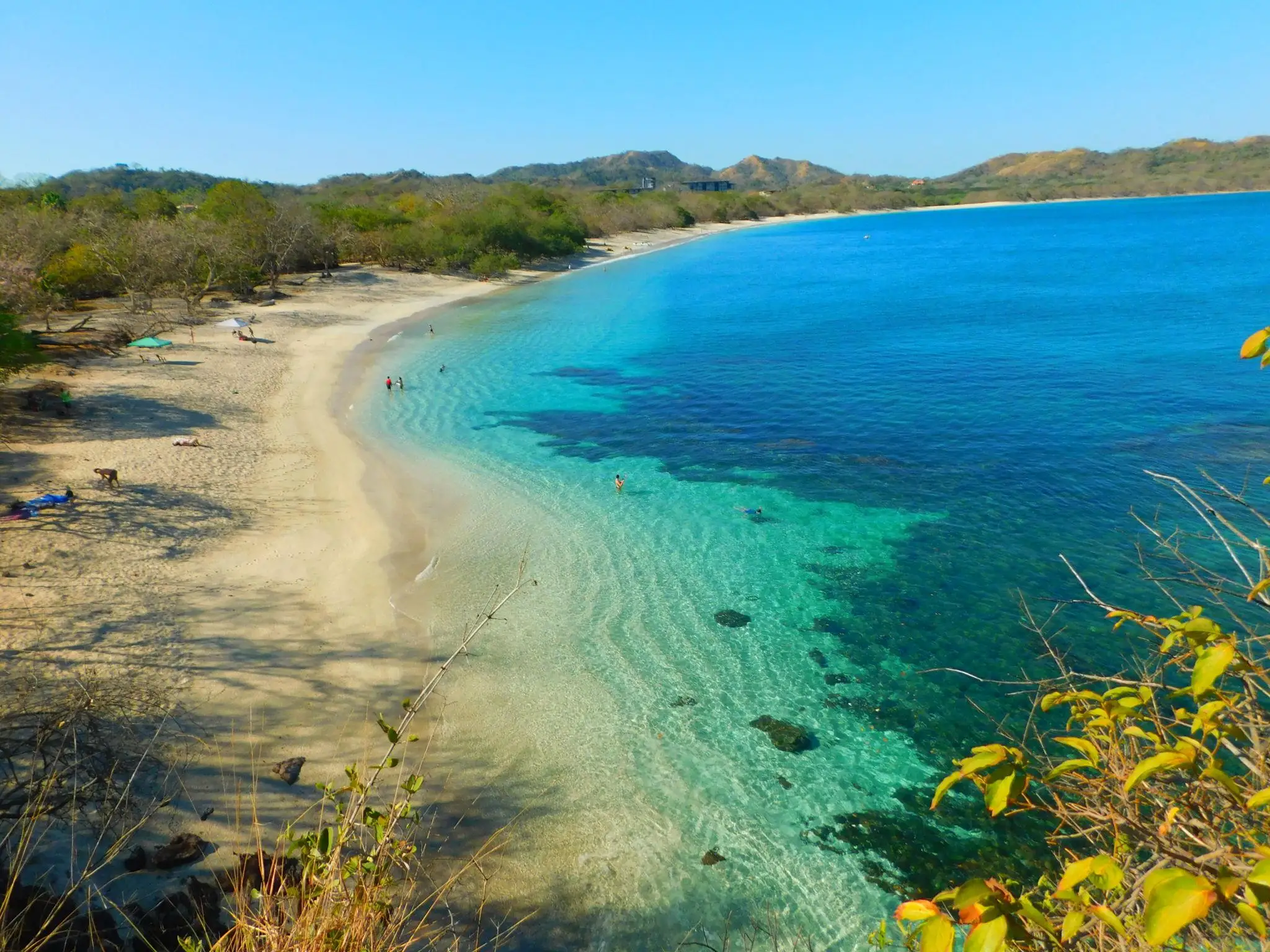 Playa Conchal in Guanacaste Costa Rica with white shell sand and turquoise water