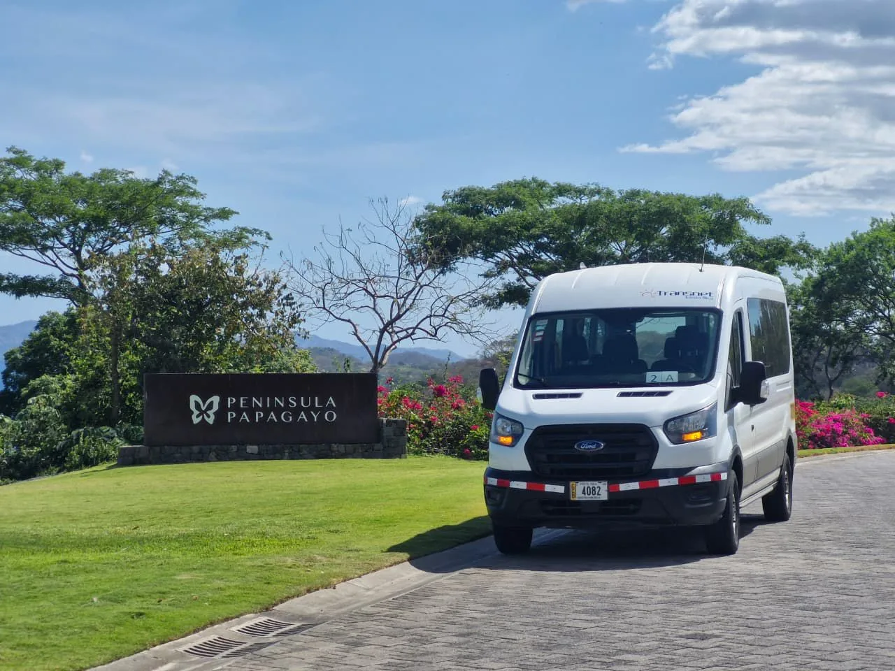 Ford Transit private shuttle van for 9 passengers in Guanacaste Costa Rica