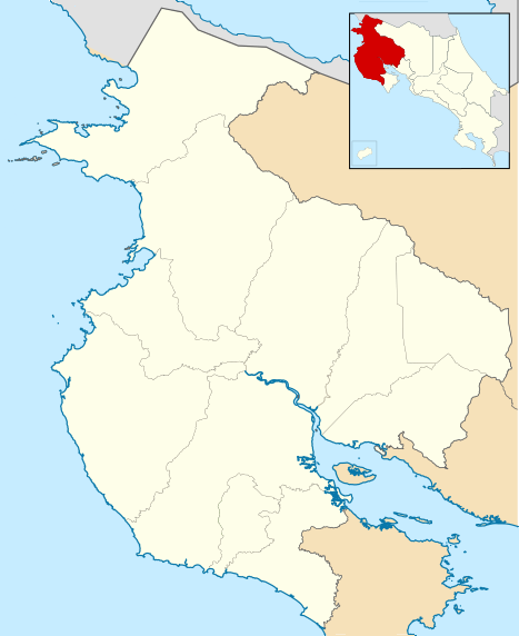Map of Guanacaste Costa Rica region for airport shuttle destinations